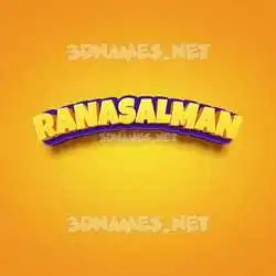 ranasalman in Orange Toon style - 3D name wallpaper