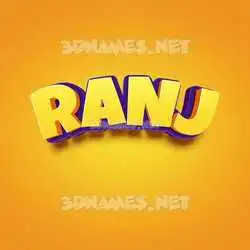 ranj in Orange Toon style - 3D name wallpaper
