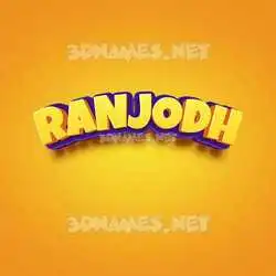 ranjodh in Orange Toon style - 3D name wallpaper