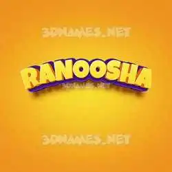 ranoosha in Orange Toon style - 3D name wallpaper