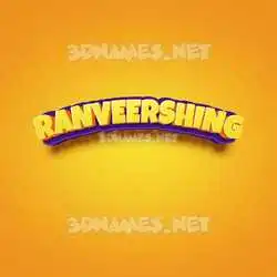 ranveershing in Orange Toon style - 3D name wallpaper