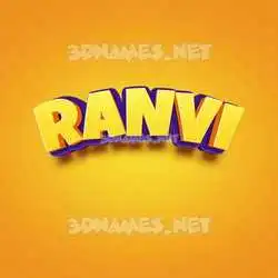 ranvi in Orange Toon style - 3D name wallpaper