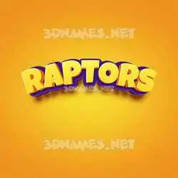 raptors in Orange Toon style - 3D name wallpaper