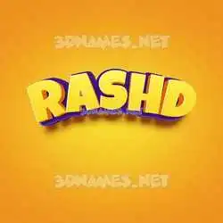 rashd in Orange Toon style - 3D name wallpaper