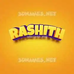 rashith in Orange Toon style - 3D name wallpaper