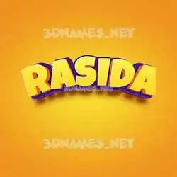 rasida in Orange Toon style - 3D name wallpaper