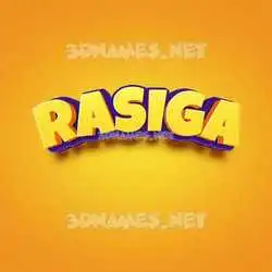 rasiga in Orange Toon style - 3D name wallpaper