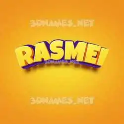 rasmei in Orange Toon style - 3D name wallpaper