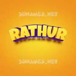 rathur in Orange Toon style - 3D name wallpaper