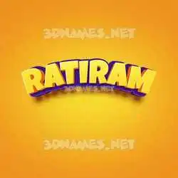 ratiram in Orange Toon style - 3D name wallpaper