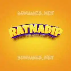 ratnadip in Orange Toon style - 3D name wallpaper