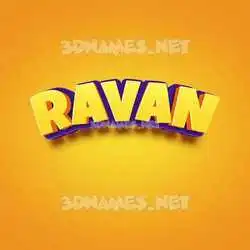 ravan in Orange Toon style - 3D name wallpaper