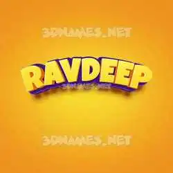 ravdeep in Orange Toon style - 3D name wallpaper