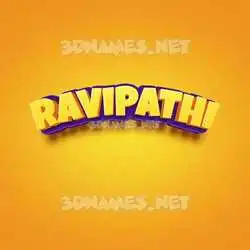 ravipathi in Orange Toon style - 3D name wallpaper