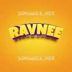 ravnee in Orange Toon style - 3D name wallpaper