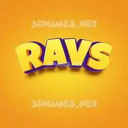 ravs in Orange Toon style - 3D name wallpaper