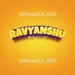 ravyanshu in Orange Toon style - 3D name wallpaper