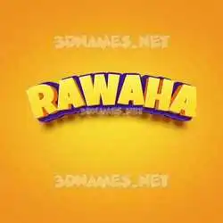rawaha in Orange Toon style - 3D name wallpaper
