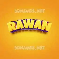rawan in Orange Toon style - 3D name wallpaper