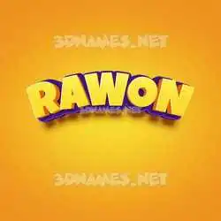 rawon in Orange Toon style - 3D name wallpaper