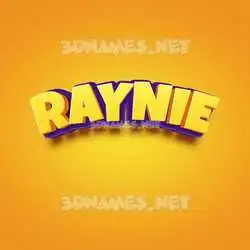 raynie in Orange Toon style - 3D name wallpaper