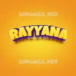 rayyana in Orange Toon style - 3D name wallpaper