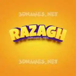 razagh in Orange Toon style - 3D name wallpaper