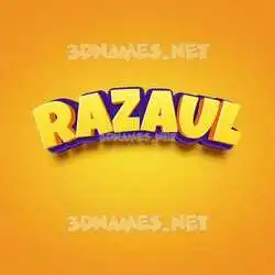 razaul in Orange Toon style - 3D name wallpaper