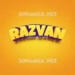 razvan in Orange Toon style - 3D name wallpaper