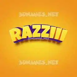 razziii in Orange Toon style - 3D name wallpaper