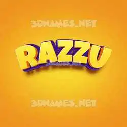 razzu in Orange Toon style - 3D name wallpaper