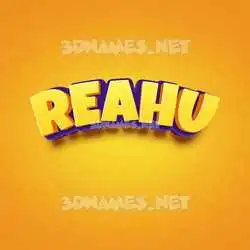 reahu in Orange Toon style - 3D name wallpaper