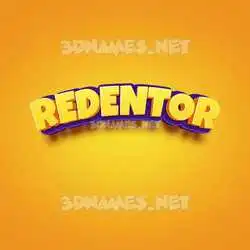 redentor in Orange Toon style - 3D name wallpaper