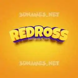 redross in Orange Toon style - 3D name wallpaper
