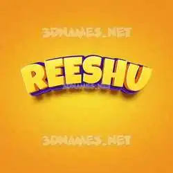 reeshu in Orange Toon style - 3D name wallpaper