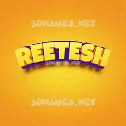 reetesh in Orange Toon style - 3D name wallpaper