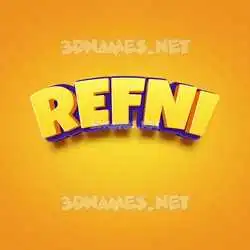 refni in Orange Toon style - 3D name wallpaper