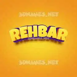 rehbar in Orange Toon style - 3D name wallpaper