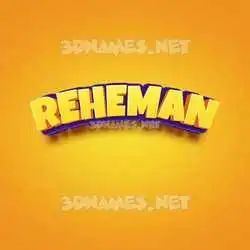 reheman in Orange Toon style - 3D name wallpaper