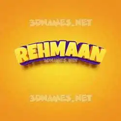 rehmaan in Orange Toon style - 3D name wallpaper