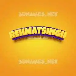 rehmatsingh in Orange Toon style - 3D name wallpaper
