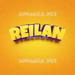 reilan in Orange Toon style - 3D name wallpaper