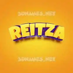 reitza in Orange Toon style - 3D name wallpaper