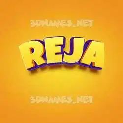 reja in Orange Toon style - 3D name wallpaper