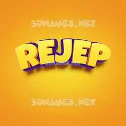 rejep in Orange Toon style - 3D name wallpaper