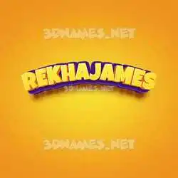 rekhajames in Orange Toon style - 3D name wallpaper