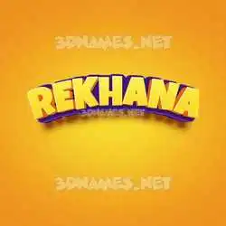rekhana in Orange Toon style - 3D name wallpaper