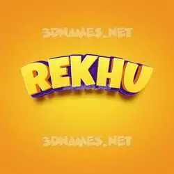 rekhu in Orange Toon style - 3D name wallpaper