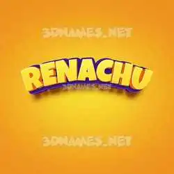 renachu in Orange Toon style - 3D name wallpaper
