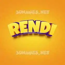 rendi in Orange Toon style - 3D name wallpaper